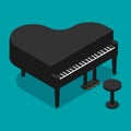 Piano icon flat vector