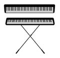 Piano icon. Keyboard icon. Music instrument silhouette. Creative concept design in realistic style. Royalty Free Stock Photo