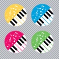 Piano icon and keys of piano concept modern music print and web design piano poster on white vector