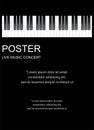 Piano icon and keys of piano concept modern music print and web design piano poster on white vector