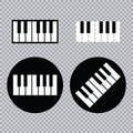 Piano icon and keys of piano concept modern music print and web design piano poster on white vector Royalty Free Stock Photo