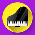 Piano icon - a symbol of classical music. Chamber music concert. Royalty Free Stock Photo