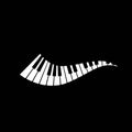 Piano icon vector ilustration template logo Royalty Free Stock Photo