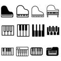 Piano icon vector ilustration template Royalty Free Stock Photo