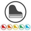 Piano Icons set Flat Graphic Design Royalty Free Stock Photo