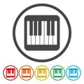 Piano Icons set Flat Graphic Design Royalty Free Stock Photo