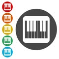 Piano Icons set Flat Graphic Design Royalty Free Stock Photo