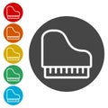 Piano Icons set Flat Graphic Design Royalty Free Stock Photo