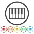 Piano Icons set Flat Graphic Design Royalty Free Stock Photo