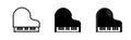Piano isolaed top view symbol illustration. Grand piano vector pictogram logo music icon.