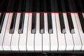 Piano keyboard frontal view, straight keyboard Royalty Free Stock Photo