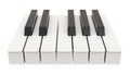 7 piano key, one octave. Music concept. 3D rendering