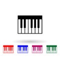 Piano keyboard app multi color icon. Simple glyph, flat vector of music icons for ui and ux, website or mobile application Royalty Free Stock Photo