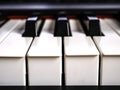 The piano keyboard with black and white keys and notes. Music and sound. Royalty Free Stock Photo