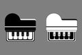 Piano keyboard black white outline