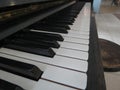 Piano keyboard close up