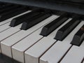 Piano keyboard close up