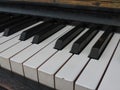 Piano keyboard close up