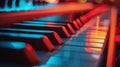Piano Keyboard Close Up With Blurry Lights Royalty Free Stock Photo