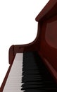 Piano keyboard close up , clipping path