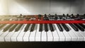 Piano keyboard coseup