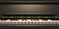 Piano keyboard, front view, copy space. 3d illustration