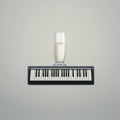 Humorous Piano Keyboard With Glass Of Water Icon