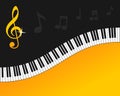 Piano Keyboard Gold Background Royalty Free Stock Photo