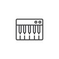 Piano keyboard line icon