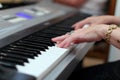 Piano keyboard. Music instrument. Black and white key. Play soun Royalty Free Stock Photo