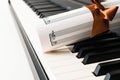 Piano Keyboard and Music Sheet close up. Royalty Free Stock Photo