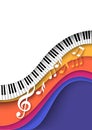 Piano keyboard and note music abstract background Royalty Free Stock Photo