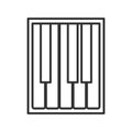 Piano Keyboard Outline Flat Icon on White