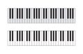 Piano keyboard. Outline keyboard for music. Keys of synthesizer. Piano top view. Icon of black and white keys of instrument.