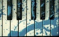 Piano keyboard with a painted stain Royalty Free Stock Photo