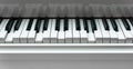 Piano keyboard with pressed keys