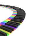 Piano keyboard in rainbow colors Royalty Free Stock Photo