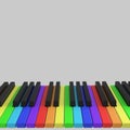 Piano keyboard in rainbow colors Royalty Free Stock Photo