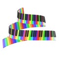 Piano keyboard in rainbow colors Royalty Free Stock Photo