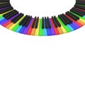 Piano keyboard in rainbow colors Royalty Free Stock Photo