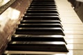 Piano keyboard, sepia color.