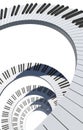 Piano keyboard spiral