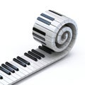 Piano keyboard spiral 3D Royalty Free Stock Photo