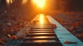 A piano keyboard transformed into a surreal path of musical discovery.