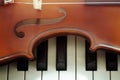 Piano keyboard with violin Royalty Free Stock Photo