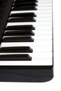 Piano keyboard with white and black keys on white background Royalty Free Stock Photo