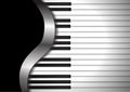 Piano keyboards on black background