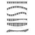Piano Keyboards Curved Line Different Types Shape Set. Vector