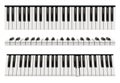 Piano keyboards. Realistic instrument for classical music decent vector upright keyboards black and white Royalty Free Stock Photo