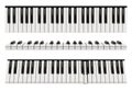 Piano keyboards. Realistic instrument for classical music decent vector upright keyboards black and white Royalty Free Stock Photo